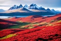 Panoramic view of the Red and Black Cuillin Mountains in the Isle of Skye, Scotland made with Generative AI