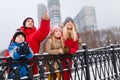 Image of parents with children on awinter walk Royalty Free Stock Photo