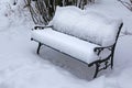 Image of park bench snow Royalty Free Stock Photo