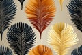 an image of a pattern of feathers on a beige background