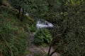 Waterfall in the Rain Forest. Barosa River Nature Park. Waterfall in the autumn