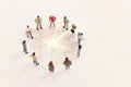 image of people figures standing in circle, human resources, leadership and management concept Royalty Free Stock Photo