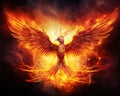 The mythological symbol of rebirth is Phoenix with burning wings.