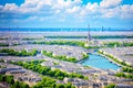 Photo image a Beautiful panoramic view of Paris City made with Generative AI