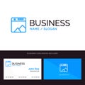 Image, Photo, Gallery, Web Blue Business logo and Business Card Template. Front and Back Design