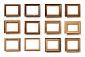 Image of picture frames collection on a white background. Illustration, Generative AI Royalty Free Stock Photo