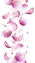Pink onion petals floating on a white background Generative AI Royalty Free Stock Photo
