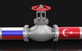 Pipeline with flags. Image with clipping path Royalty Free Stock Photo