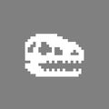 Image of Pixel dinosaur head skeleton. vector illustration Royalty Free Stock Photo