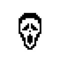 Image of pixel ghost face. vector illustration