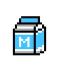 Image of pixel milk box. Vector illustration of a cross stitch