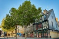 Street view in Rennes with historic buildings, Brittany, France