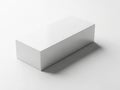 A simple white rectangular block casting a shadow on a white background Royalty Free Stock Photo