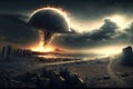 Image of planet earth and apocalyptic landscape Royalty Free Stock Photo