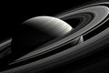 Image of a planet with rings in space. Planet Saturn. Generated by artificial intelligence Royalty Free Stock Photo