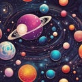 an image of planets and planets in space. Royalty Free Stock Photo