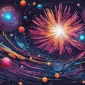 an image of planets and planets in space. Royalty Free Stock Photo