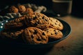Image of a plate of freshly baked cookies that has been captured with cinematic Royalty Free Stock Photo