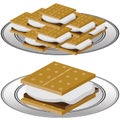 Plate of Graham Cracker Smores Royalty Free Stock Photo