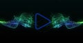 Image of play button and data processing over black background Royalty Free Stock Photo