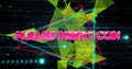 Image of please insert coin text over neon pattern background Royalty Free Stock Photo