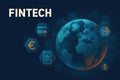Fintech Global Transformation Visualized for Magazine Cover Royalty Free Stock Photo