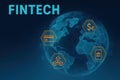 Fintech Global Transformation Visualized for Magazine Cover Royalty Free Stock Photo