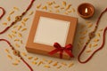 Mockup of Rakhi Gift Box with Decorative Indian Elements Royalty Free Stock Photo