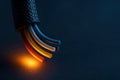 Colorful exposed wires with glow. electricity, cable structure, and electrical installation Royalty Free Stock Photo