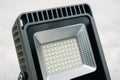 LED Floodlight Close-Up. Modern Outdoor Lighting Equipment Royalty Free Stock Photo