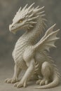 Fantasy Baby Dragon. Cute Mythical Creature Sculpture Royalty Free Stock Photo
