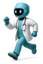 Humanoid Robot Doctor Running to an Emergency Royalty Free Stock Photo