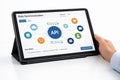 API Data Synchronization Dashboard on Tablet Device Royalty Free Stock Photo