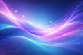 Wave-Like Light Lines with Particles on Gradient Background Royalty Free Stock Photo