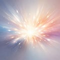 Radiant multicolored light burst with sparkles on soft gradient background Royalty Free Stock Photo
