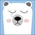 Image of a polar bear or white bear is a species of carnivorous mammal of the bear family.This drawing represents sadness Royalty Free Stock Photo