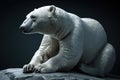 Image of polar white bear on ice. Wildlife Animals. Animals. Illustration, Generative AI Royalty Free Stock Photo