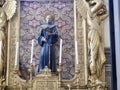 Monk statue in San Petronio Church Royalty Free Stock Photo