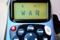 Digital representation of the word war on a printer. Royalty Free Stock Photo