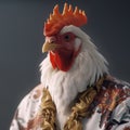 Image of portrait of an rooster hip hop outfit costume, Fashion. Illustration, Generative AI Royalty Free Stock Photo