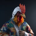 Image of portrait of an rooster hip hop outfit costume, Fashion. Illustration, Generative AI Royalty Free Stock Photo