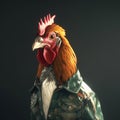 Image of portrait of an rooster hip hop outfit costume, Fashion. Illustration, Generative AI Royalty Free Stock Photo