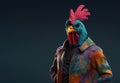 Image of portrait of an rooster hip hop outfit costume, Fashion. Illustration, Generative AI Royalty Free Stock Photo