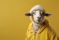 Image of portrait of a sheep hip hop outfit costume, Fashion. Illustration, Generative AI Royalty Free Stock Photo