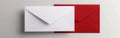 Red Envelope with Blank White Card Mockup Template Royalty Free Stock Photo