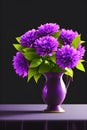 Purple flowers on a table black background generated by ai Royalty Free Stock Photo