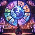 Fantasy Stained Glass Window