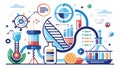 This image portrays a futuristic vision of DNA sequencing technology, highlighting advanced instrumentation and streamlined Royalty Free Stock Photo