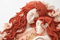 Love on Paper: Mother and Daughter Embracing on Mother\'s Day with Paper Quilling and Papercraft Technique, Generative AI