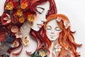 Love on Paper: Mother and Daughter Embracing on Mother\'s Day with Paper Quilling and Papercraft Technique, Generative AI